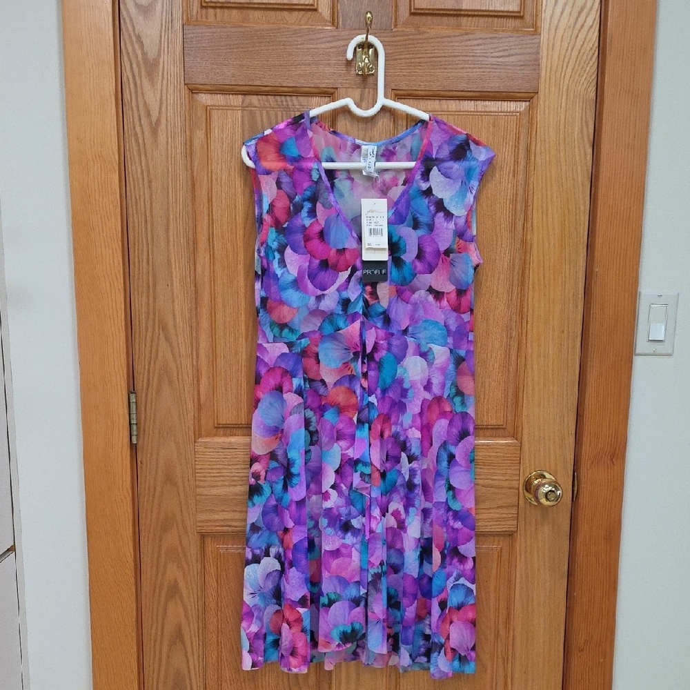 Profile by Gottex by Women's Hankerchief Hem Tunic Swimsuit Cover-up, L, NWT - Picture 3 of 16